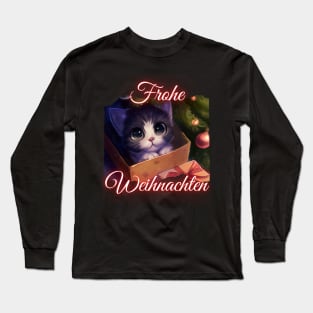 Merry Christmas - Cute Cat Under The Christmas Tree Long Sleeve T-Shirt